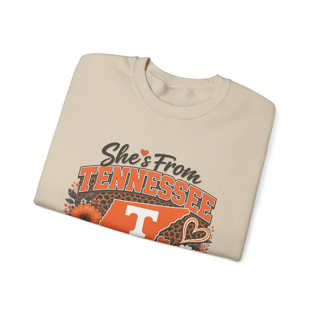 She's From Tennessee Volunteers Crewneck Sweatshirt - Floral Vols Fan Pullover