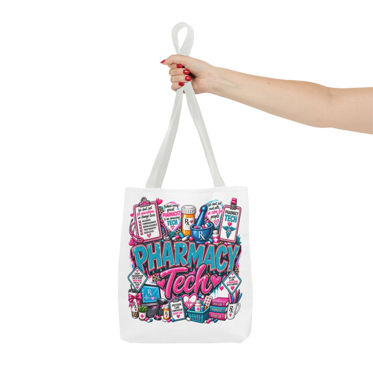 Pharmacy Tech Tote Bag — Colorful Pharmacy Technician Gift Tote