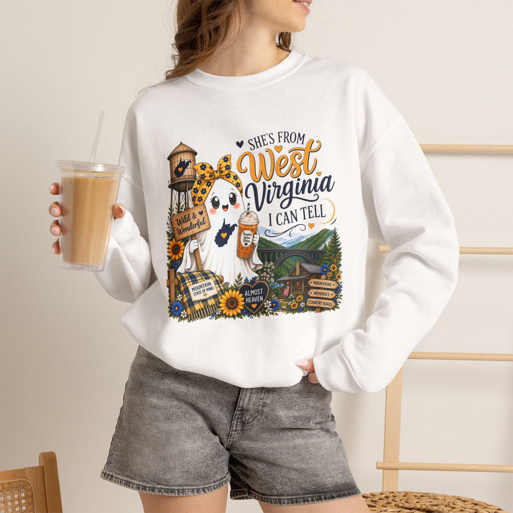 West Virginia Sweatshirt - "She's From West Virginia I Can Tell" Cozy State Pride Crewneck