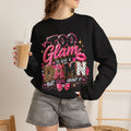 Crewneck Sweatshirt - "Too Glam to Give a Damn But Cute About It" Graphic