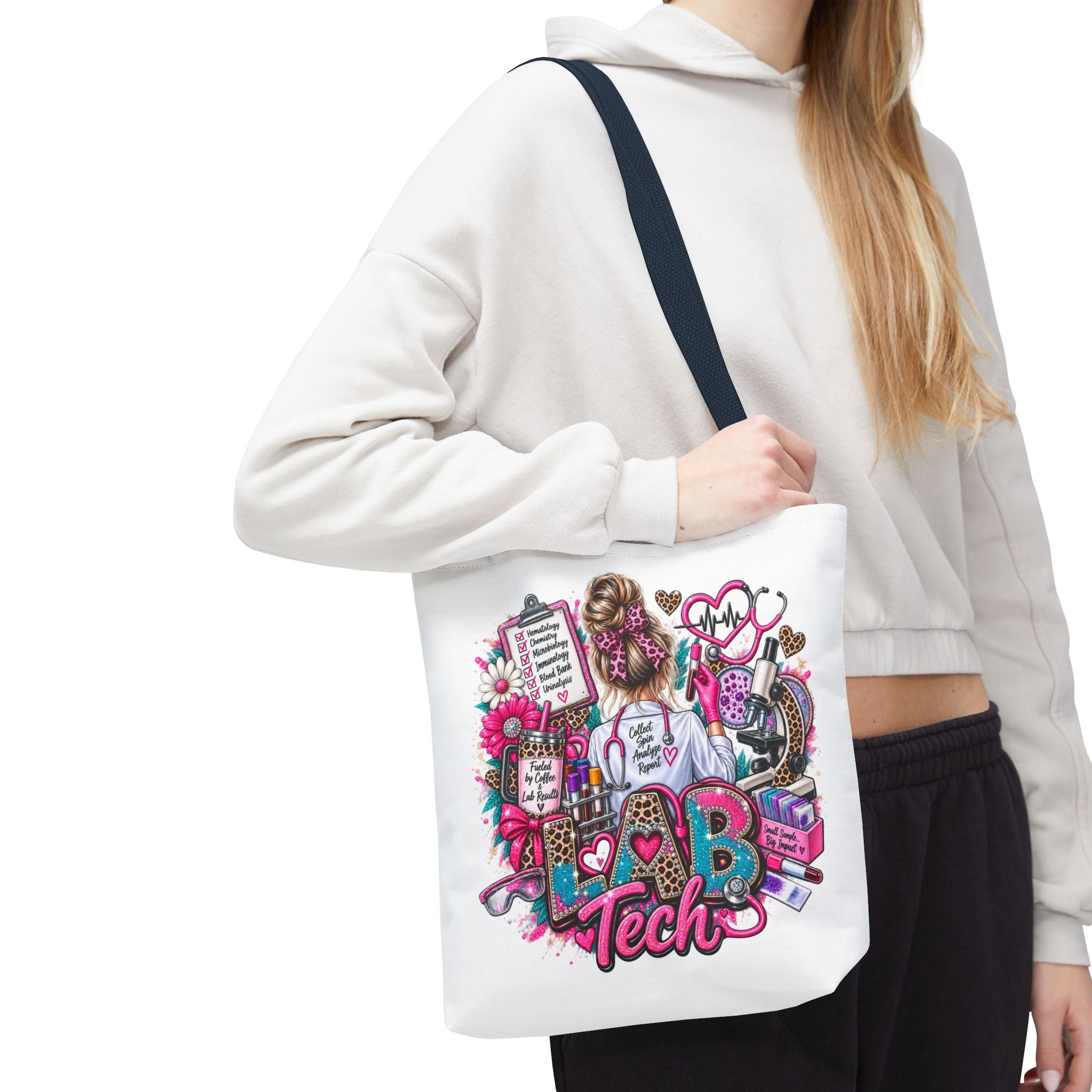 Lab Tech Tote Bag - Cute Pink Medical Laboratory Technician Gift