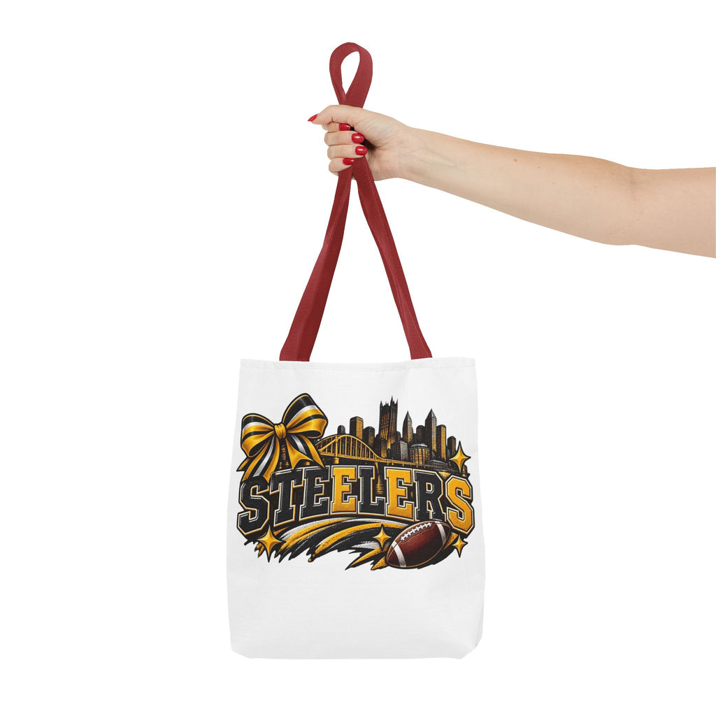 Steelers Skyline Tote Bag — Football Fan Gift, Yellow & Black Team Graphic