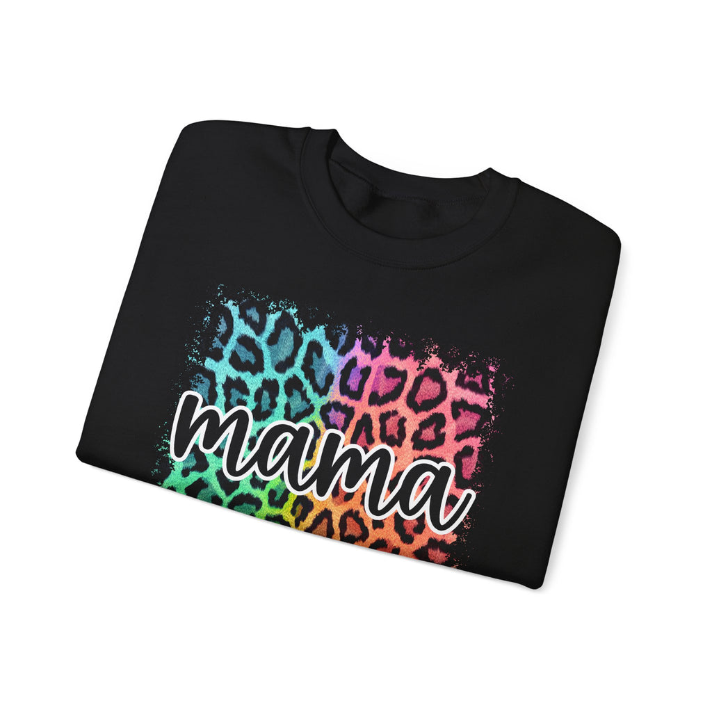 Mama Rainbow Leopard Crewneck Sweatshirt