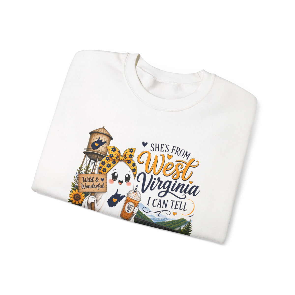 West Virginia Sweatshirt - "She's From West Virginia I Can Tell" Cozy State Pride Crewneck