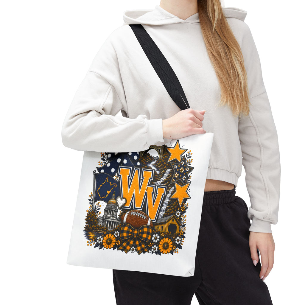 WV Football Collage Tote Bag — Collegiate Game Day Fan Tote