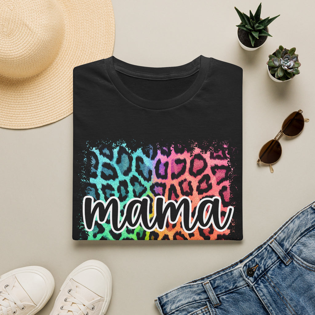 Mama Leopard Rainbow T-Shirt — Colorful Mama Graphic Tee
