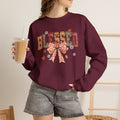 Blessed Plaid Bow Sweatshirt — Cozy Fall Blessed Crewneck