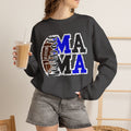 Mama Football Sweatshirt — Vintage Patch-Style "Mama" Design (Blue & Black)
