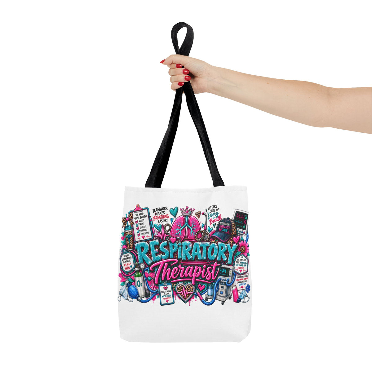 Respiratory Therapist Tote Bag — Colorful Medical RN Gift for RTs