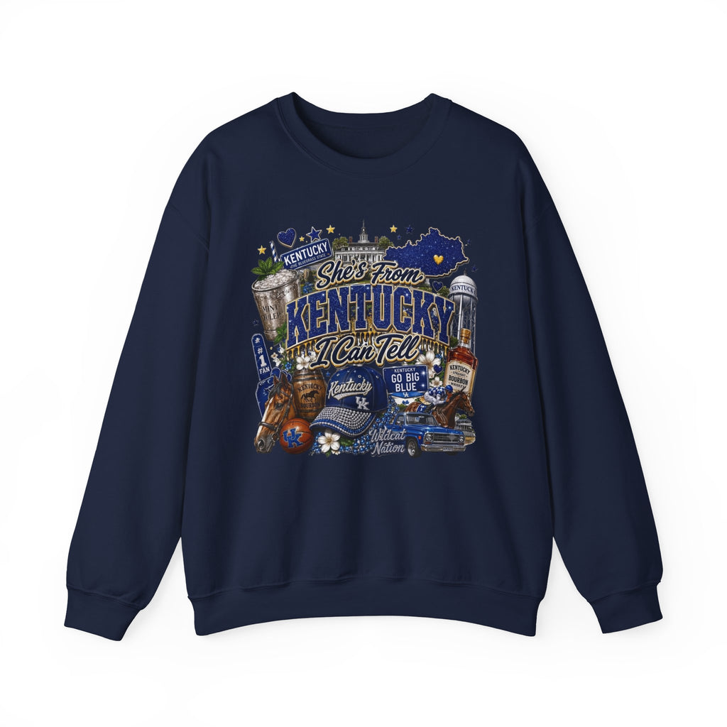 Kentucky Home State Crewneck Sweatshirt – "From the Bluegrass to Bourbon, Kentucky I Can Tell"