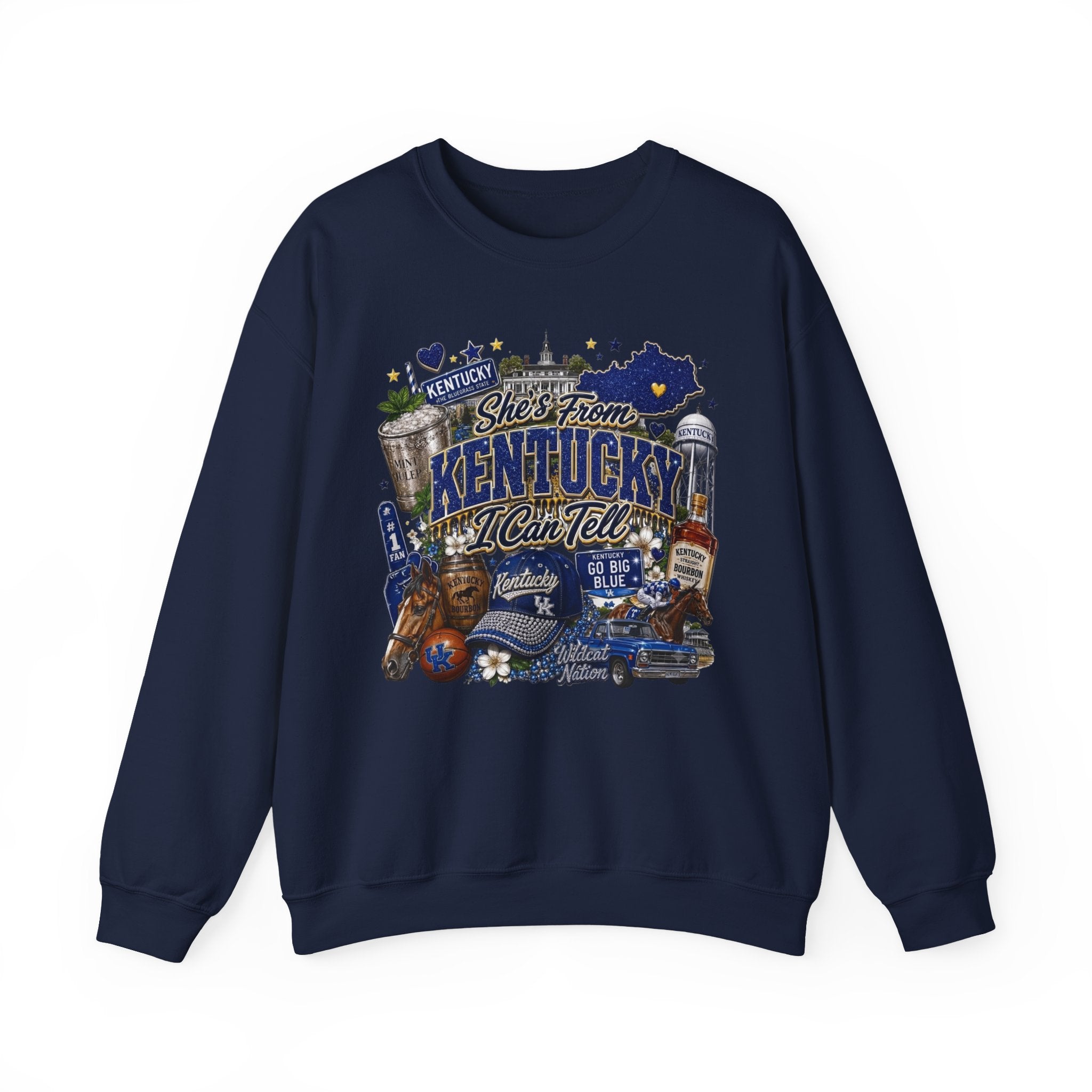 Kentucky Home State Crewneck Sweatshirt – "From the Bluegrass to Bourbon, Kentucky I Can Tell"