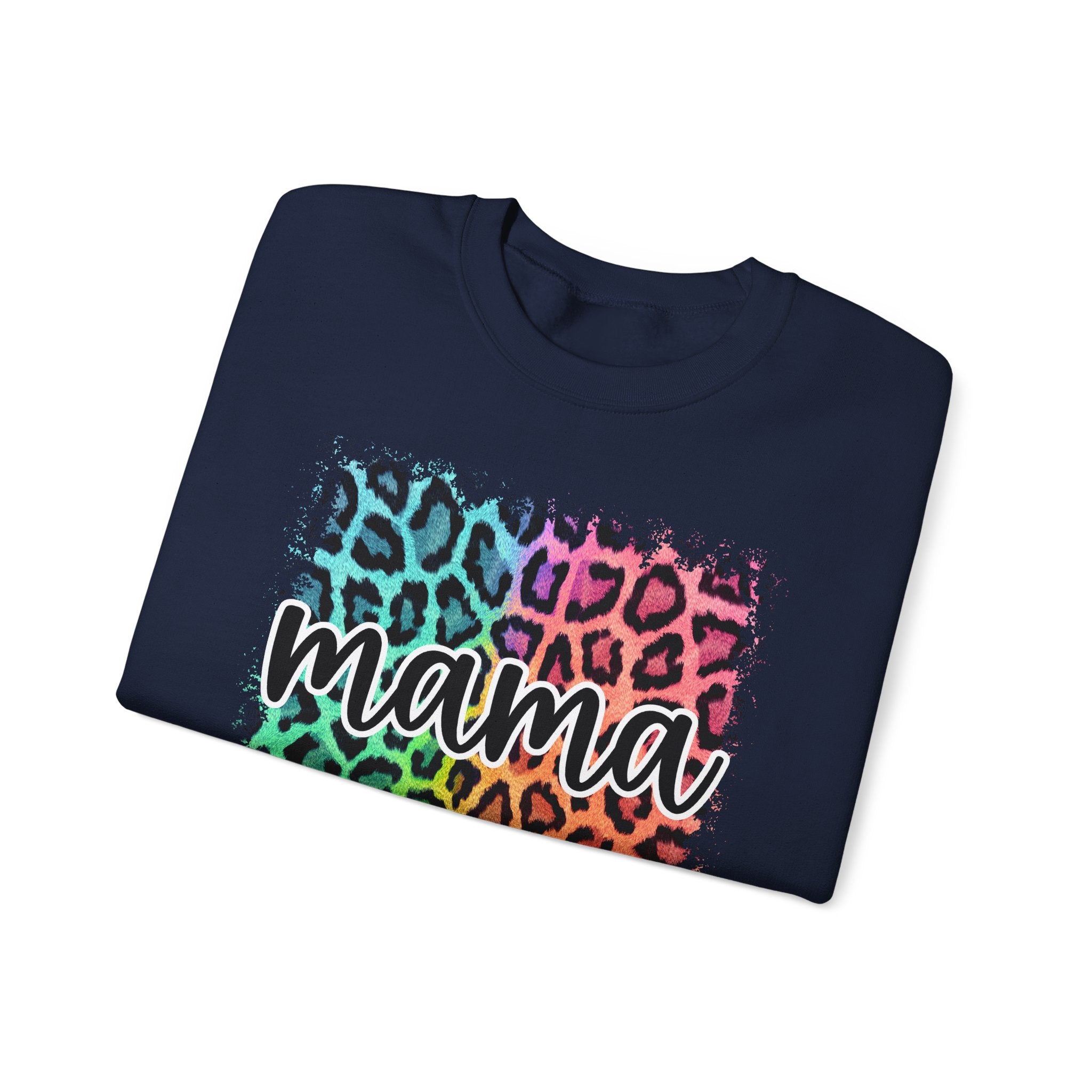 Mama Rainbow Leopard Crewneck Sweatshirt