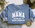 Just a Mama Trying Not To Raise Assholes Comfort Colors Sweatshirt