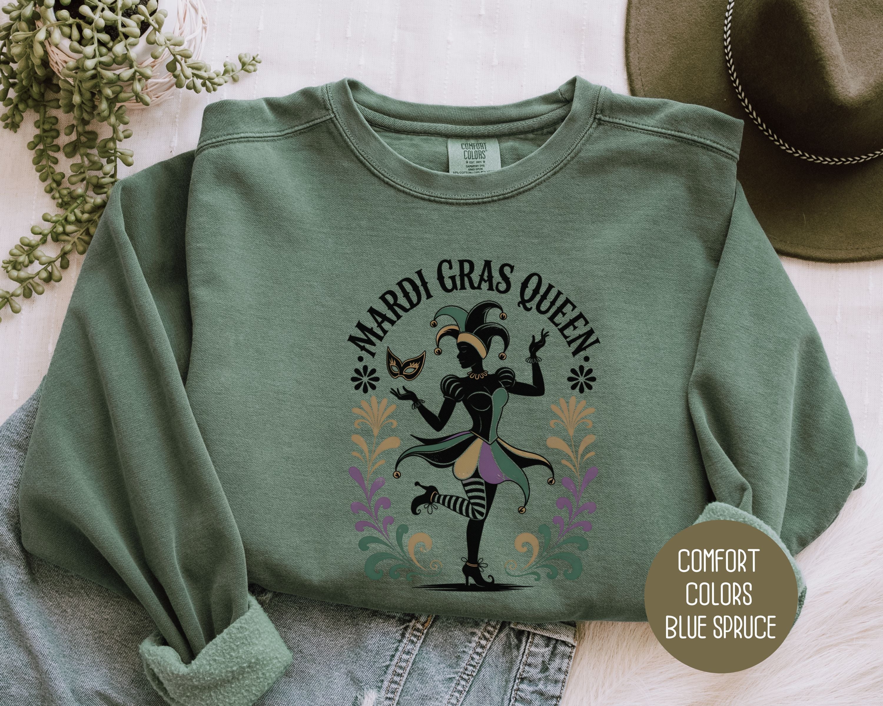 Mardi Gras Queen Comfort Colors Sweatshirt