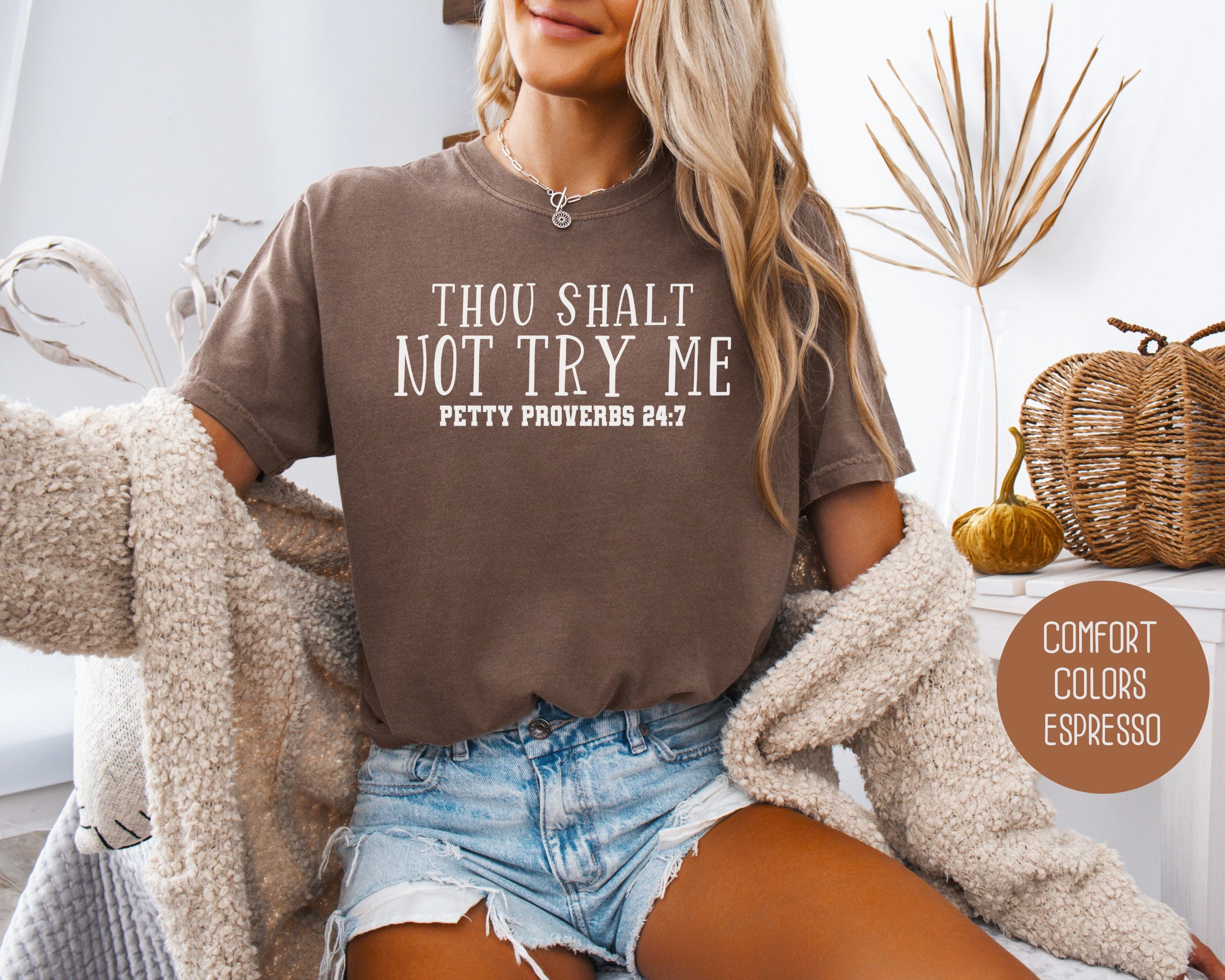 Thou Shalt Not Try Me Petty Proverbs 24:7 Comfort Colors Shirt