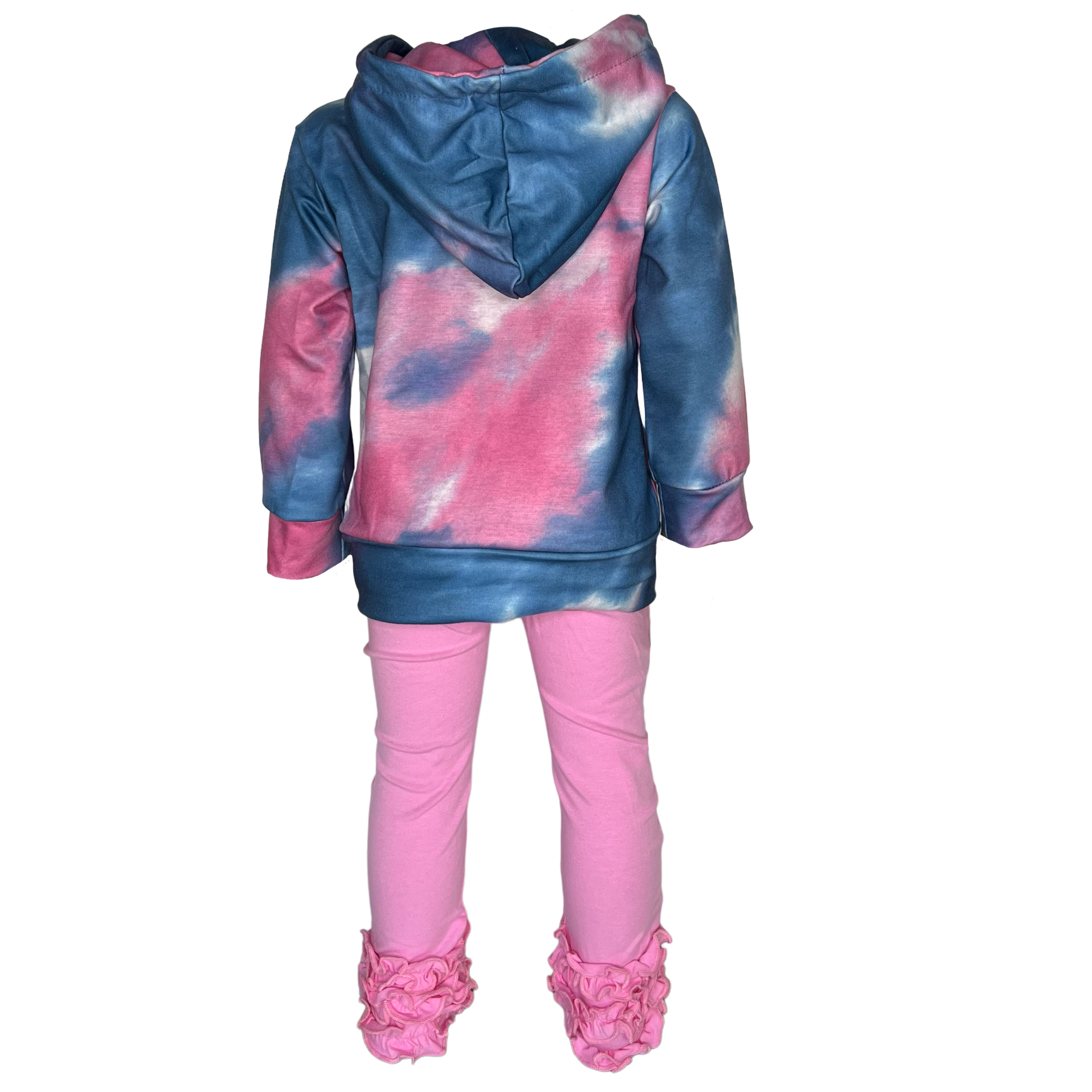 Girls Blue & Pink Pull over Tie Dye Hoodie Sweatshirt Jacket