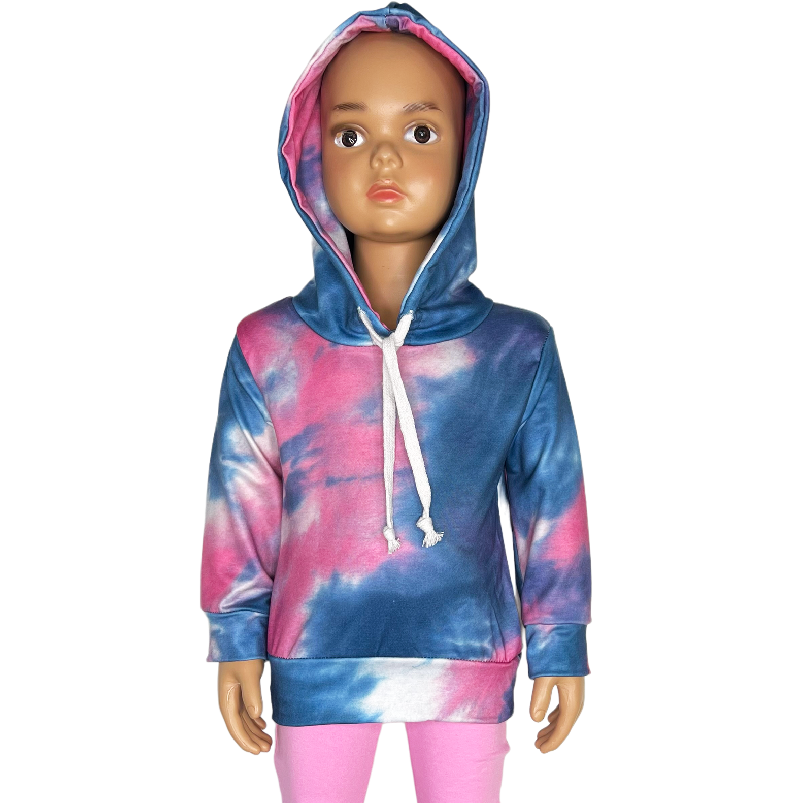 Girls Blue & Pink Pull over Tie Dye Hoodie Sweatshirt Jacket