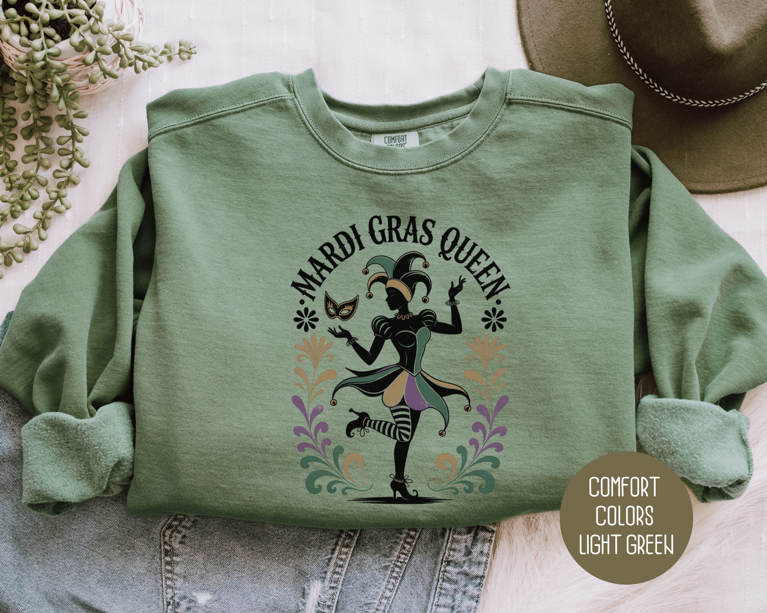 Mardi Gras Queen Comfort Colors Sweatshirt