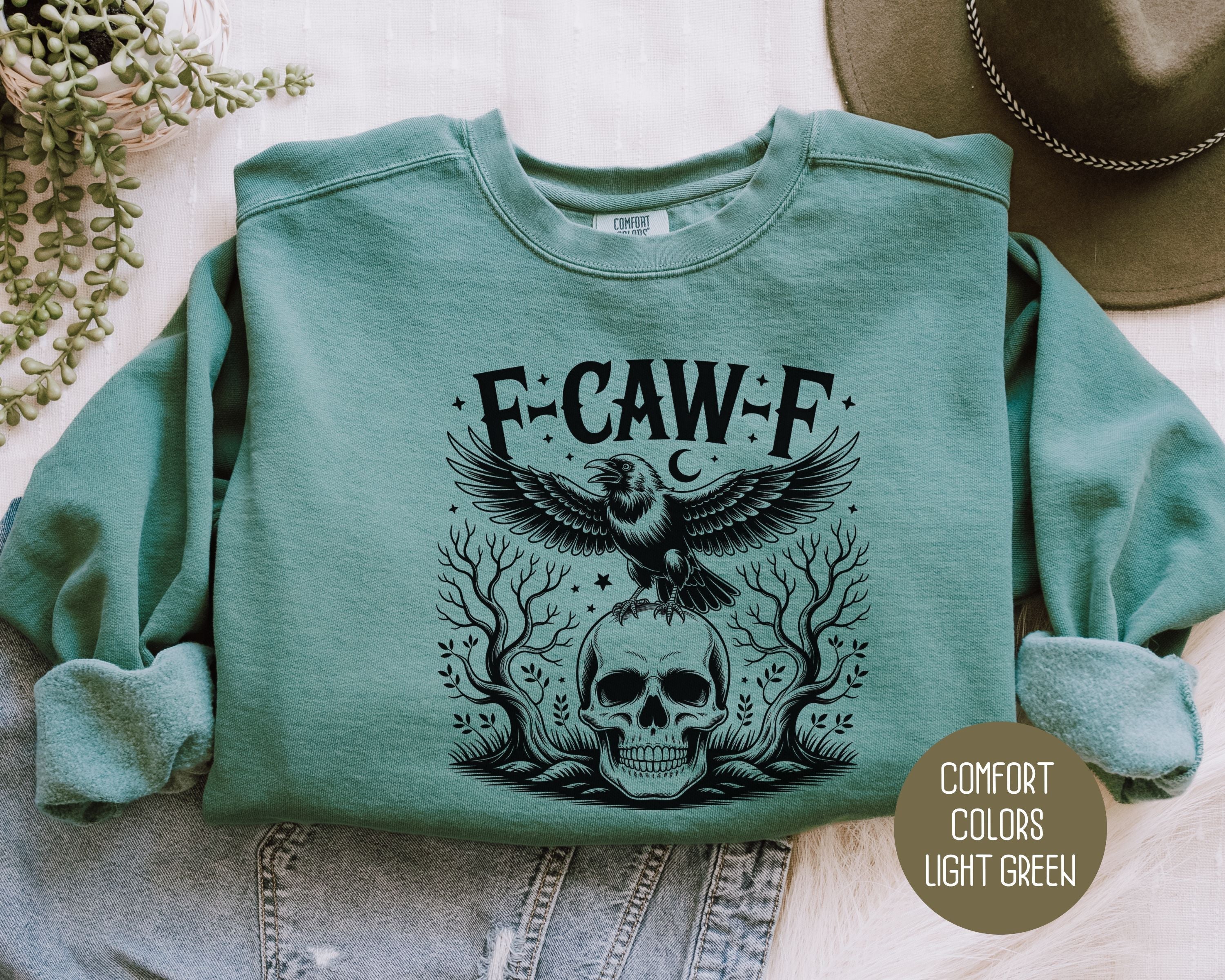 F-Caw-F Black Crow Raven Comfort Colors Sweatshirt