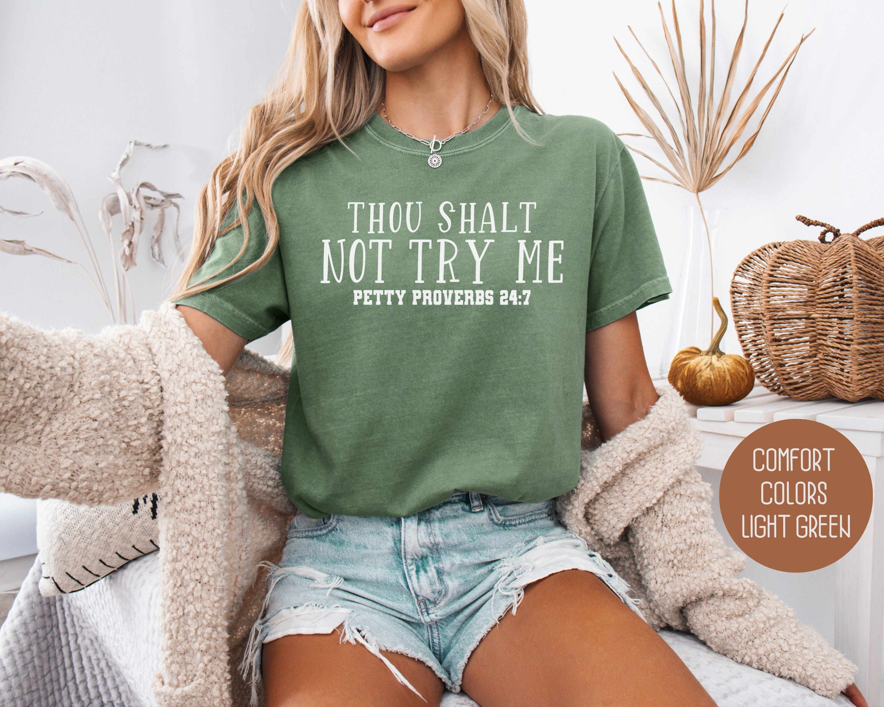 Thou Shalt Not Try Me Petty Proverbs 24:7 Comfort Colors Shirt