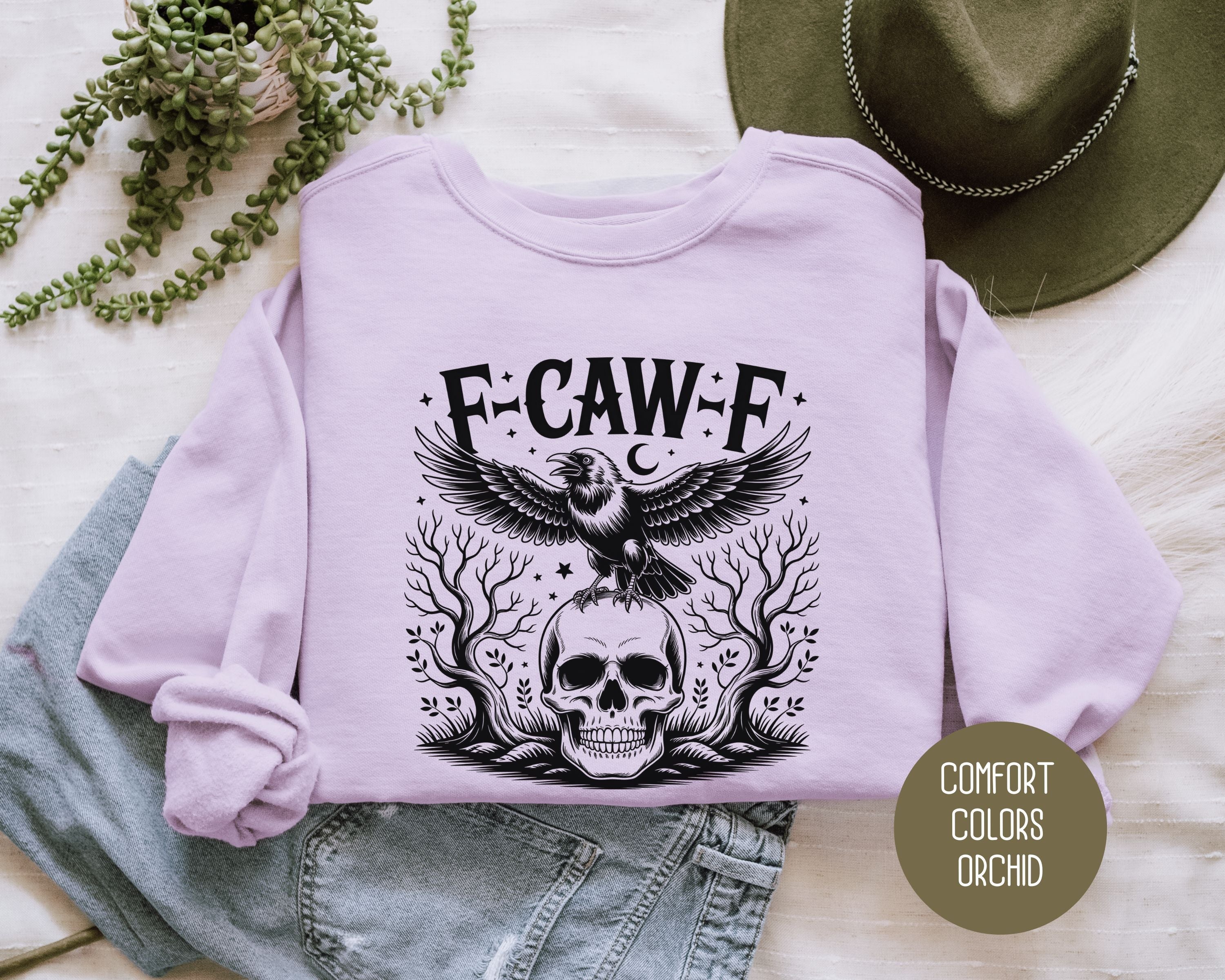 F-Caw-F Black Crow Raven Comfort Colors Sweatshirt