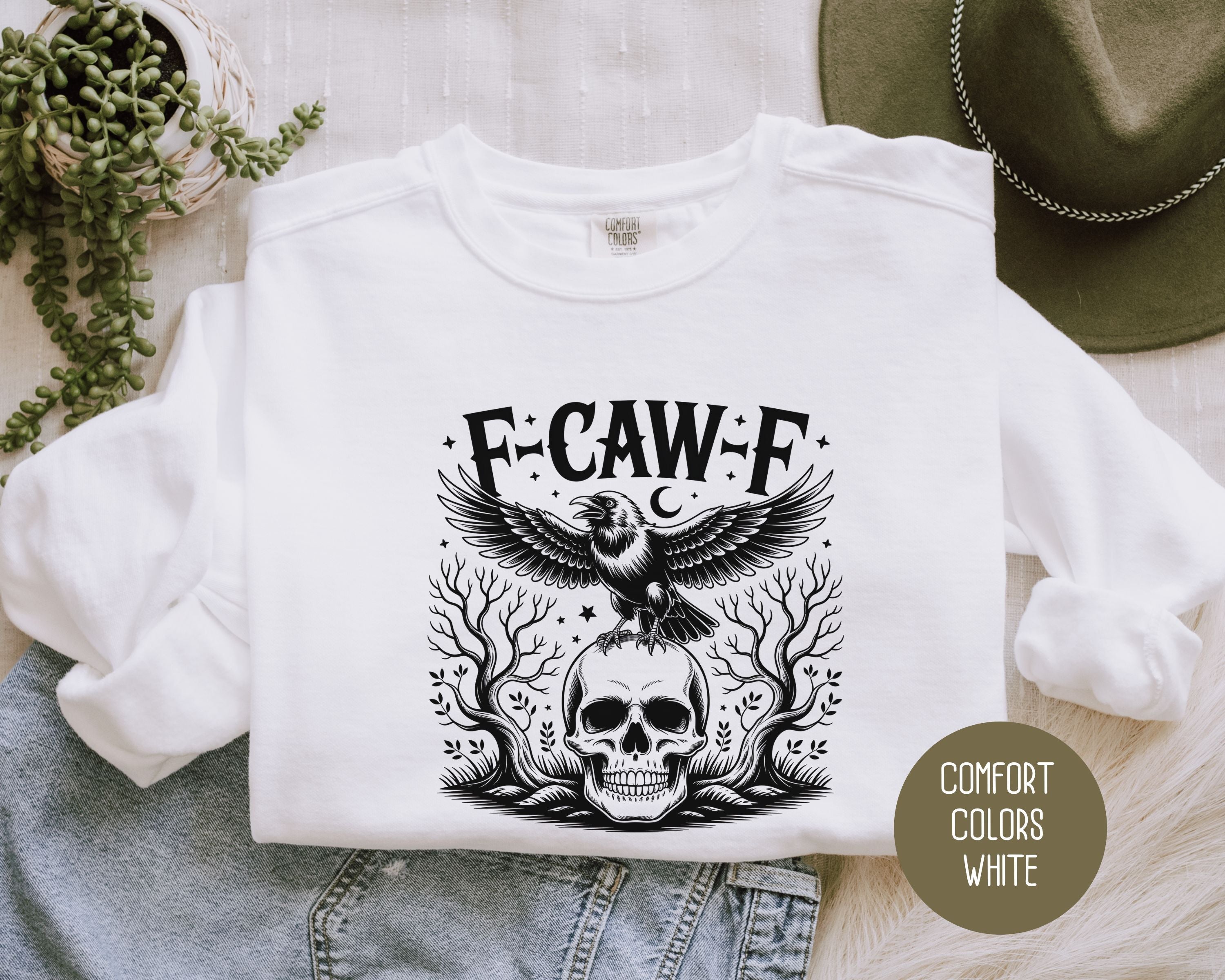 F-Caw-F Black Crow Raven Comfort Colors Sweatshirt